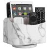 HofferRuffer Spinning Remote Control Holder, Remote Controller Holder, Remote Caddy, Media Storage Organizer, Spinning Remote Control Organizer, 7.3X 5.5 x 6 inches, Marble PU Leather view 1