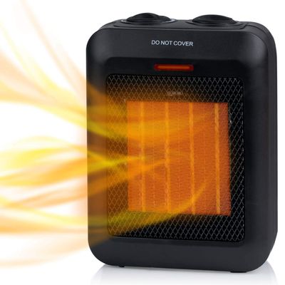 Portable Electric Space Heater - 1500W/750W Ceramic Room Heater with Tip Over and Overheat Protection, 200 Square Feet Fast Heating for Indoor Desk Office Floor, Black