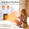 Portable Electric Space Heater - 1500W/750W Ceramic Room Heater with Tip Over and Overheat Protection, 200 Square Feet Fast Heating for Indoor Desk Office Floor, Black view 4