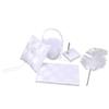 4Pcs/lot Romantic Wedding Decoration Set Rhinestone Stain Ribbon Wedding Ring Pillow+ Girls Flower Basket +Guest Book + Pen Holder for Wedding Event Party Supplies Decor Accessories Photography Props view 2
