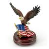 American Bald Eagle with American Flag On Wooden Base Musical Figurine - Many Songs to Choose - Thriller view 1