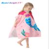 Athaelay Pink Mermaid Hooded Beach Towel Poncho for Kid Girls Toddlers Bath Pool Swim Poncho Cover-ups Swimwear Soft Lightweight Microfiber view 2