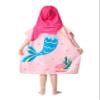 Athaelay Pink Mermaid Hooded Beach Towel Poncho for Kid Girls Toddlers Bath Pool Swim Poncho Cover-ups Swimwear Soft Lightweight Microfiber view 3