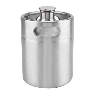 Beer Keg, Mini Stainless Steel Beer Barrel with Spiral Lid, Practical Home Hotel Supplies for Home Winemakers(2L)