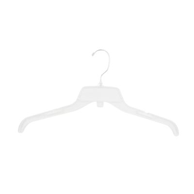 17 inch Break-Resistant Clear Plastic Dress Hangers - Case of 100 - Durable Clear Plastic Hangers - Plastic Clothes Hangers for Retail, Thrift Stores, Boutiques, Home Closets - Dress and Shirt Hangers