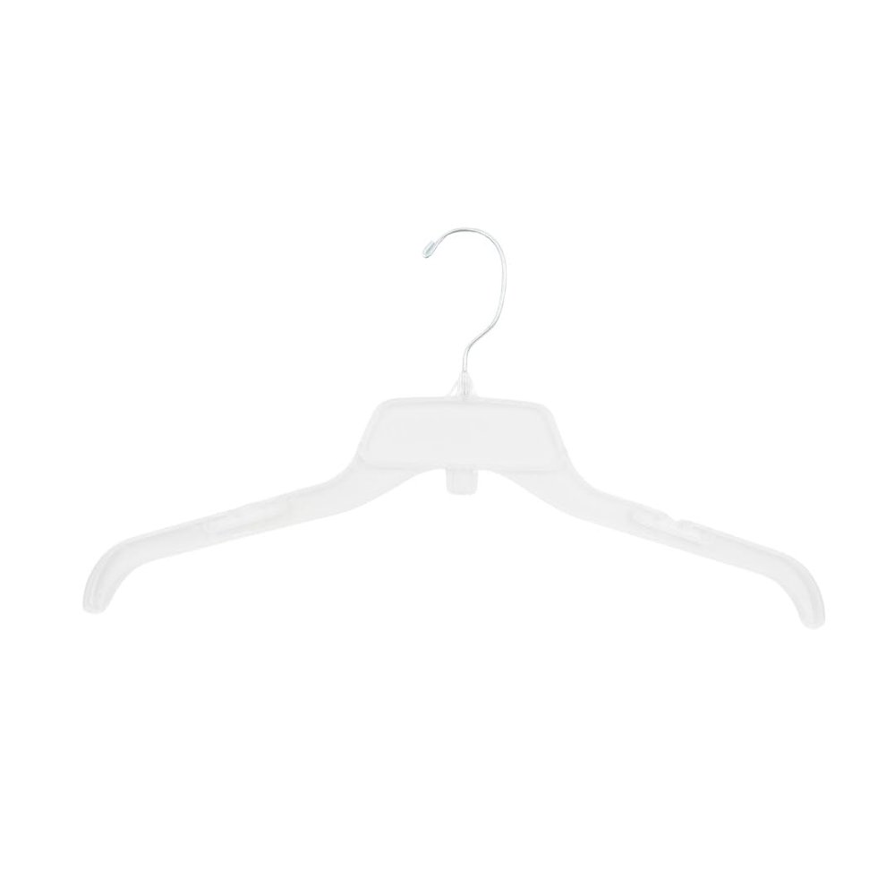 17 inch Break-Resistant Clear Plastic Dress Hangers - Case of 100 - Durable Clear Plastic Hangers - Plastic Clothes Hangers for Retail, Thrift Stores, Boutiques, Home Closets - Dress and Shirt Hangers
