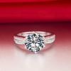 Bansriracha Guarantee Silver 925 2carat Star Simulate Diamond Ring Engagement Sterling Silver Ring Plated White Gold 18K Semi Mount Paved (7.5) view 1