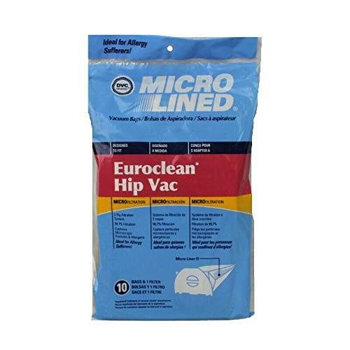 DVC Euroclean Hip Vac Micro Allergen Vacuum Cleaner Bags Made in USA [ 70 Bags ]
