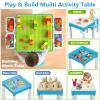 Burgkidz 5-in-1 Flip Top Activity Table and Chair Set with Storage, 128 PCs Building Blocks Compatible with Major Brands, Kids Play Desk for Toddlers Ages 2-8, Gift for Boys & Girls (Blue) view 3
