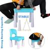 Burgkidz 5-in-1 Flip Top Activity Table and Chair Set with Storage, 128 PCs Building Blocks Compatible with Major Brands, Kids Play Desk for Toddlers Ages 2-8, Gift for Boys & Girls (Blue) view 4