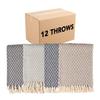Arkwright Common Ground Bulk Blankets - Pack of 12 - Reversible 100% Cotton All Season Lightweight Couch Bed Throws for Wedding Guests, Travel, and Outdoor Events, 50 x 70 in, Diamond view 1