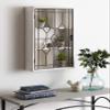 Kate and Laurel Megara Decorative Wooden Wall Hanging Curio Cabinet for Open Storage with Decorative Black Iron Door, Whitewash Finish view 2