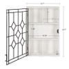 Kate and Laurel Megara Decorative Wooden Wall Hanging Curio Cabinet for Open Storage with Decorative Black Iron Door, Whitewash Finish view 3