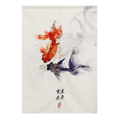 BAIHT HOME Japanese Noren Doorway Curtain Traditional Chinese Fortune Fish Pattern Door Curtain, 33" x 47"