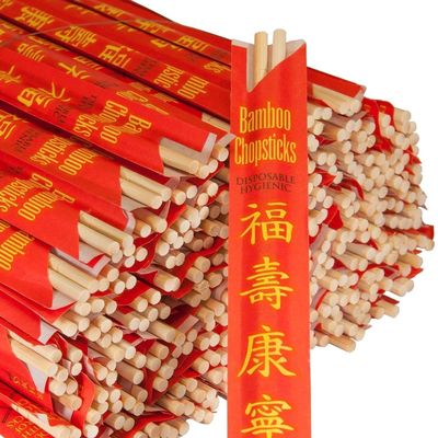 Bag Of 1000 Pairs Premium Disposable Bamboo Chopsticks, 9" Sleeved and Separated, UV Treated, Bag of (1000)