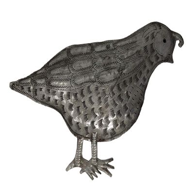 It's Cactus Metal Quail, Handmade in Haiti, Garden Wall Art, Indoor and Outdoor Birds, 1, Medium, 10 in. x 8 in.