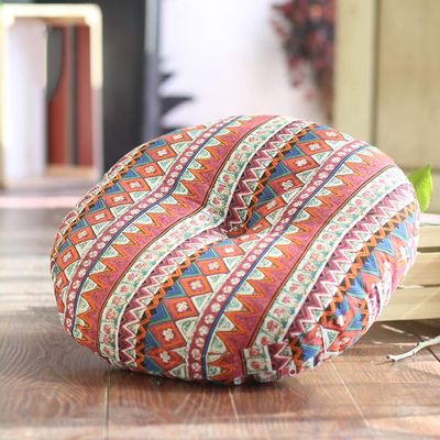 YEARLY Round Seat Cushion, Flax Chair Cushions Indoor Outdoor Washable Futon Bay Window Yoga Meditating Balcony Tatami Mat Seat Pads-a 40x40cm(16x16inch)