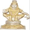 Exotic India Ayyappan - A Saint Revered as Incarnation of Dharma - Brass Statue - Color Gold Silver Color view 1