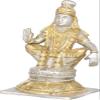 Exotic India Ayyappan - A Saint Revered as Incarnation of Dharma - Brass Statue - Color Gold Silver Color view 2