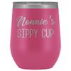 HollyWood & Twine Nonnie's Sippy Cup Nonnie Wine Tumbler Gifts for Nonnies Funny Stemless Stainless Steel Insulated Tumblers Hot Cold BPA Free 12oz Travel Cup view 1