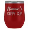 HollyWood & Twine Nonnie's Sippy Cup Nonnie Wine Tumbler Gifts for Nonnies Funny Stemless Stainless Steel Insulated Tumblers Hot Cold BPA Free 12oz Travel Cup view 1