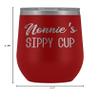 HollyWood & Twine Nonnie's Sippy Cup Nonnie Wine Tumbler Gifts for Nonnies Funny Stemless Stainless Steel Insulated Tumblers Hot Cold BPA Free 12oz Travel Cup view 2