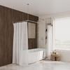 Naiture Stainless Steel 36'' x 36'' Corner Shower Curtain Rod with Ceiling Support, Brushed Nickel Finish view 2