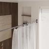 Naiture Stainless Steel 36'' x 36'' Corner Shower Curtain Rod with Ceiling Support, Brushed Nickel Finish view 3
