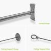 Naiture Stainless Steel 36'' x 36'' Corner Shower Curtain Rod with Ceiling Support, Brushed Nickel Finish view 4