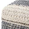 SIMPLIHOME Grady Square Pouf - 18 inch Wide Wool and Cotton Handloom Woven Ottoman in Blue and Natural, Contemporary Footstool or Extra Seating for Living Room with Polystyrene Bead Filling, Assembled view 4