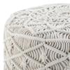 SIMPLIHOME Coates Round Pouf - 18 inch Wide Handwoven Cotton Macrame Ottoman in Natural, Boho Footstool, Decorative Pouf or Extra Seating for Living Room, Bedroom, or Kids Room, Assembled view 4