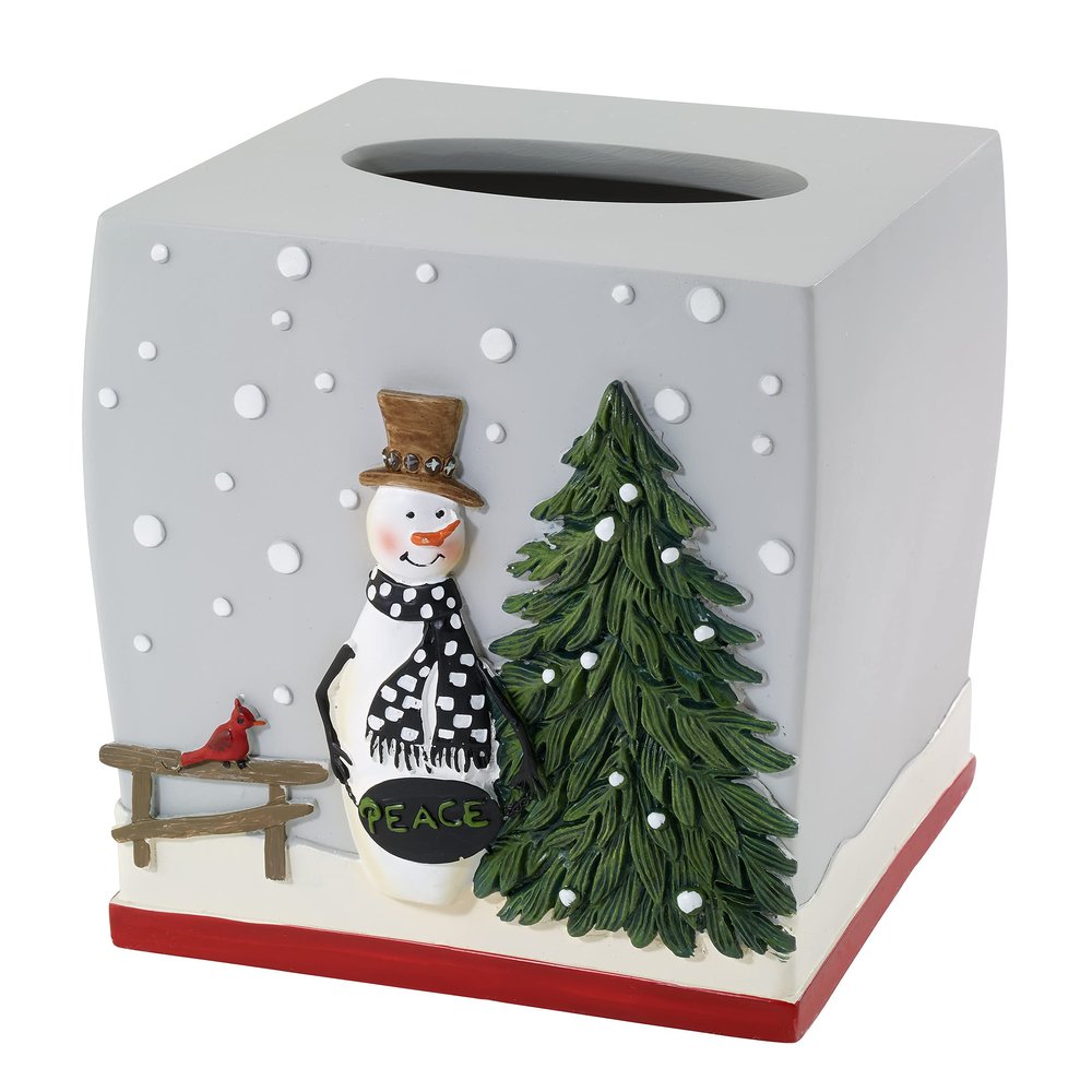 Avanti Linens - Tissue Box Cover, Guest Bathroom Essentials, Holiday Home Decor (Country Friends Collection)