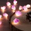 Natural Amethyst Decorative Lights Crystal Indoor String Lights Raw Stones 8.5feet 20LEDs with Remote Control, Hanging Healing Reiki Ornaments Battery Operated for Room Wedding Valentines Day Decor view 2