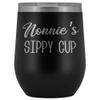 HollyWood & Twine Nonnie's Sippy Cup Nonnie Wine Tumbler Gifts for Nonnies Funny Stemless Stainless Steel Insulated Tumblers Hot Cold BPA Free 12oz Travel Cup view 1