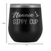 HollyWood & Twine Nonnie's Sippy Cup Nonnie Wine Tumbler Gifts for Nonnies Funny Stemless Stainless Steel Insulated Tumblers Hot Cold BPA Free 12oz Travel Cup view 2