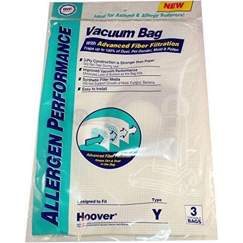 DVC Hoover Style Y Synthetic HEPA Vacuum Cleaner Bags Made in USA [ 9 Bags ]