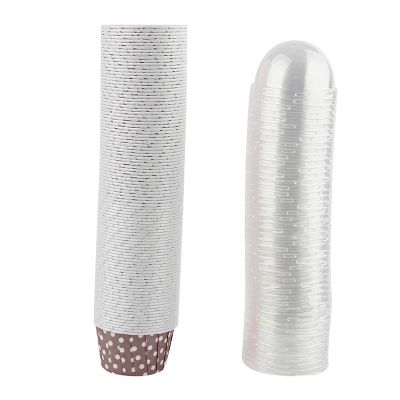 100PCS Cupcake Liners Mini Round Cake Paper Pastry Muffin Cases Baking Cups for Home Birthday Party Wedding(Coffee)