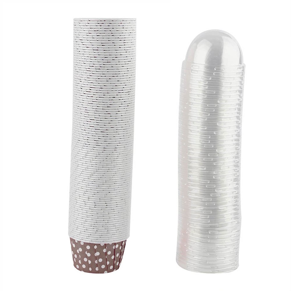 100PCS Cupcake Liners Mini Round Cake Paper Pastry Muffin Cases Baking Cups for Home Birthday Party Wedding(Coffee)