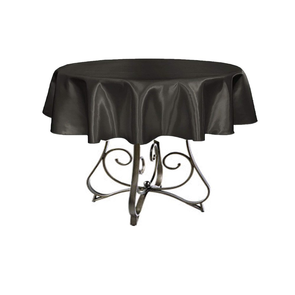 KS Linens Satin Round Tablecloth 30" (Black)