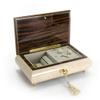 3 Wedding Bells With Ribbon Wood Inlay Ivory 36 Note Musical Jewelry Box - For Sentimental Reasons view 2