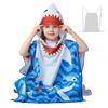 Athaelay Toddler Bath Beach Towel Poncho with Hood, Kid Bath Pool Swim Bathrobe Cover-ups Swimwear (Grey Shark) view 1