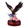 American Bald Eagle with American Flag On Wooden Base Musical Figurine - Many Songs to Choose - from This Moment view 2