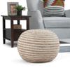 SIMPLIHOME Yolanda Boho Round Pouf in Natural Jute for the Living Room, Bedroom and Kids Room view 2