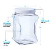 Hudson Exchange 1/2 Gallon Plastic Grip Jar with Cap (6 Pack), Food Grade BPA Free PET, Clear view 2