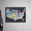 CANVAS ON DEMAND USA License Plate Map Wall Decal, Car Artwork view 2