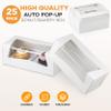 Fit Meal Prep 25 Pack 9 x 4 x 3.5 Inches White Bakery Boxes with Window, Auto-Popup Cardboard Gift Packaging and Baking Containers, Cupcake, Cookie and Loaf Bread Boxes view 2