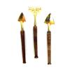 India Overseas Trading Corporation Decorational Mini Garden Tools Set, 3 Piece Solid Brass with Wooden Handles Gardening Tool Set Mini Shovel Trowel Gardening Tools view 1