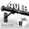 1 Inch Blackout Curtain Rods for Windows Patio, Adjustable Room Divider Curtain Rod Wall Mount & Ceiling Mount for Indoor & Outdoor, Black, 144" to 168" view 3