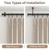 1 Inch Blackout Curtain Rods for Windows Patio, Adjustable Room Divider Curtain Rod Wall Mount & Ceiling Mount for Indoor & Outdoor, Black, 144" to 168" view 4