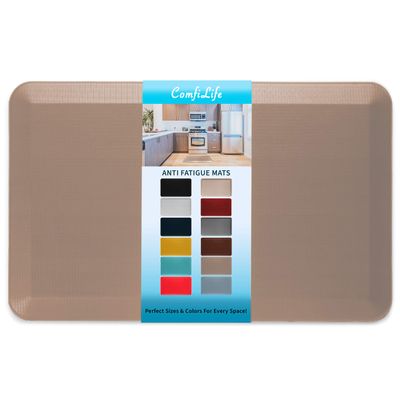 ComfiLife Anti Fatigue Floor Mat 3/4 Inch Thick Kitchen Mats for Floor, Standing Desk Mat, Kitchen Rug Comfort at Home, Office Durable Stain Resistant Non-Slip Bottom (20" x 32", Beige)